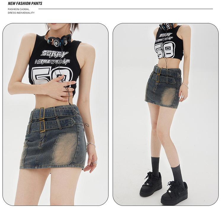 2023 Sommer High Waist Retro Jeansrock – Slim Fit für Damen