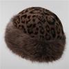 Retro Leopard Print Plush Bucket Hat Women's Autumn and Winter New Small Face Thickened Warm Ear Protection Mongolian Hat