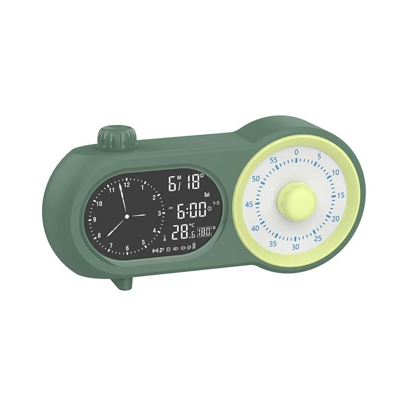 

1 шт. Цифровой будильник с ночником, Большой V.A Дисплей с датчиком освещенности, Три настройки будильника, Функция повтора, Бесшумная работа, Отображение даты, Вечный календарь зелёный