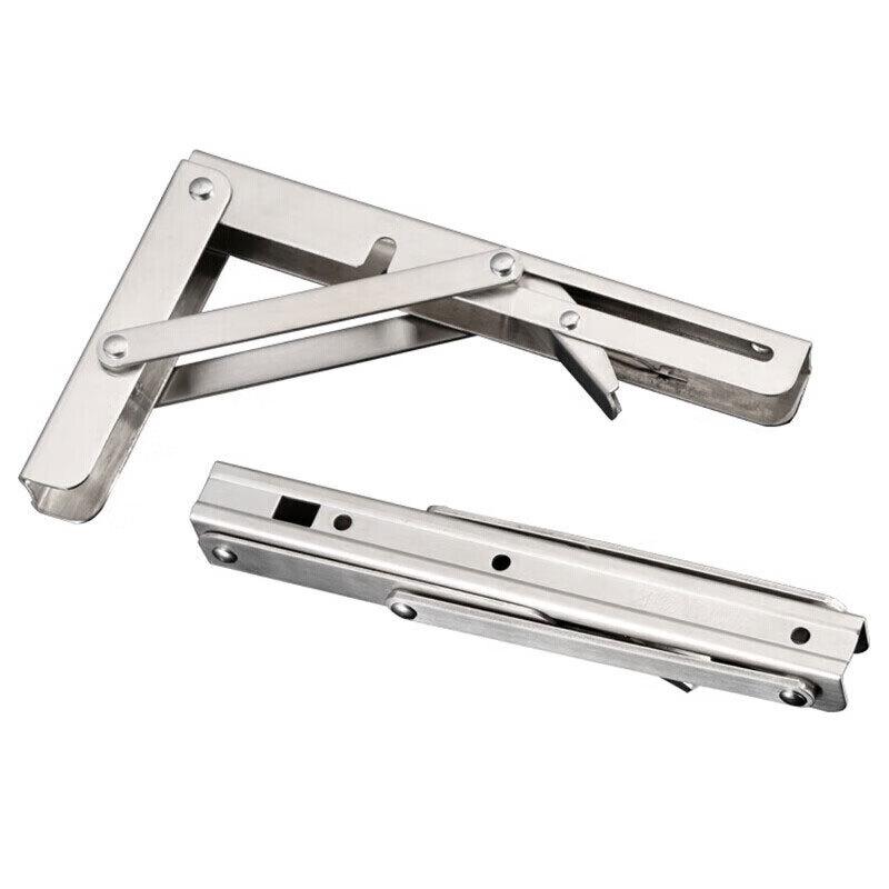 Foldable Stainless Steel Wall Mount Shelf Bracket (Pair)
