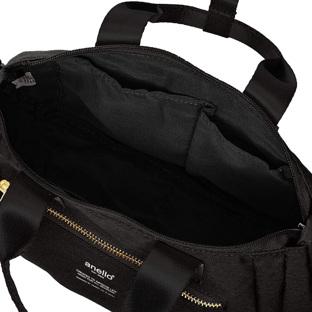 Anello ATELIER ATC3163Z 2-Way Tote Bag, A5 Size, Multi-Storage, Black