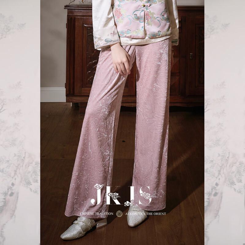 

JK&JS New Chinese Style Velvet Straight-Leg Trousers XL
