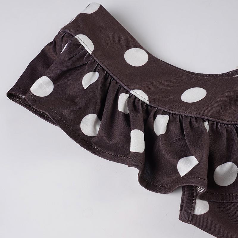 2026 Elegant French Polka Dot Ruffle Dress - Slimming, Backless U-neck with Romantic Drape