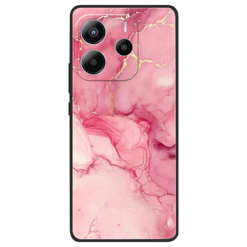 For Xiaomi Redmi Note 14 5G Case Soft TPU Marble Silicone Phone Cover for Coque Redmi Note 14 5G Global Cases Black Bumper Funda