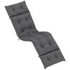 Sun Lounger Cushions Only, 190x56x10cm Garden Lounge Chair Cushions, UPF20+ 220gsm Fabric, Thick Sunbed Replacement Pads with 6 Ties, Dark Grey