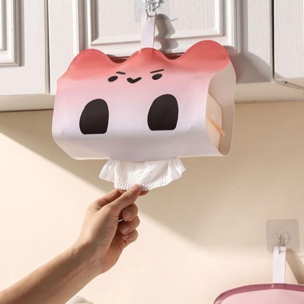 PU Leather Hanging Tissue Bag Cartoon Wall Hanging Tissue Holder Creative Napkin Dispenser Bedside