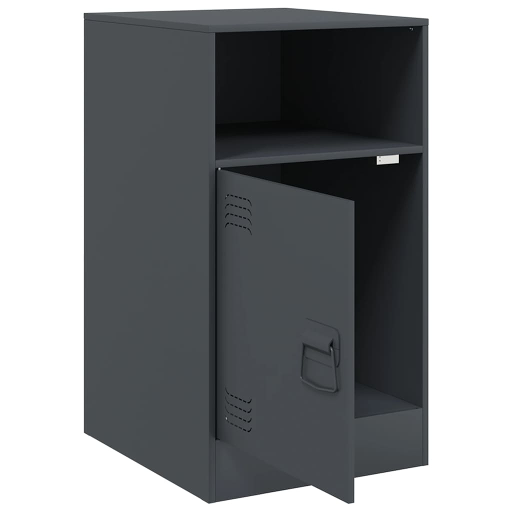 Vidaxl Szafka Nocna, Antracytowa, 34,5X39X62 Cm, Stal