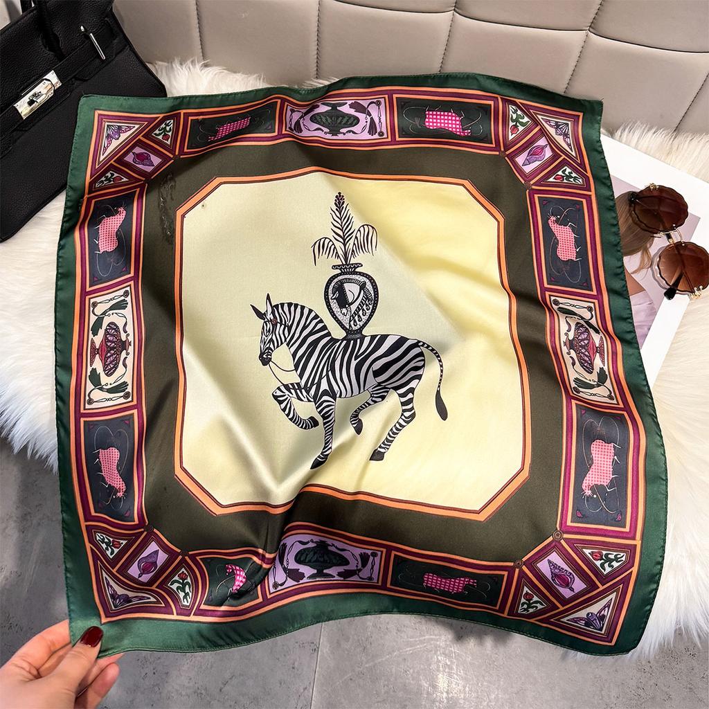 Fashion Square Fashion Foreign Style Small Silk Scarf Women'S Headband Decorative Scarf Dual-Purpose Small Square Scarf New Scarf