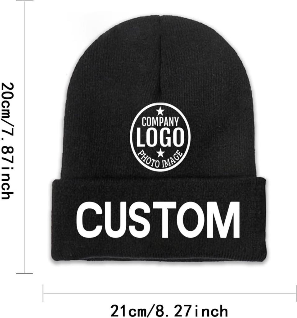 Custom Unisex Beanies with 3D Embroidery Personalized Logo Winter Hats-100% Acrylic Common Fabric