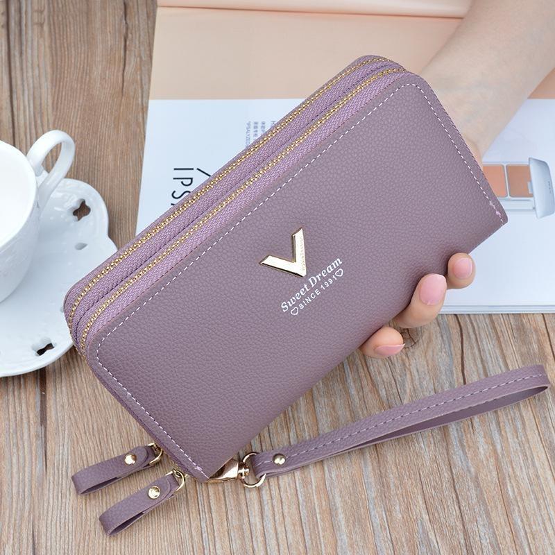 Women Wallets Double Zipper Long Large Capacity Female Purses Phone Pocket Card Holder Cartera Mujer