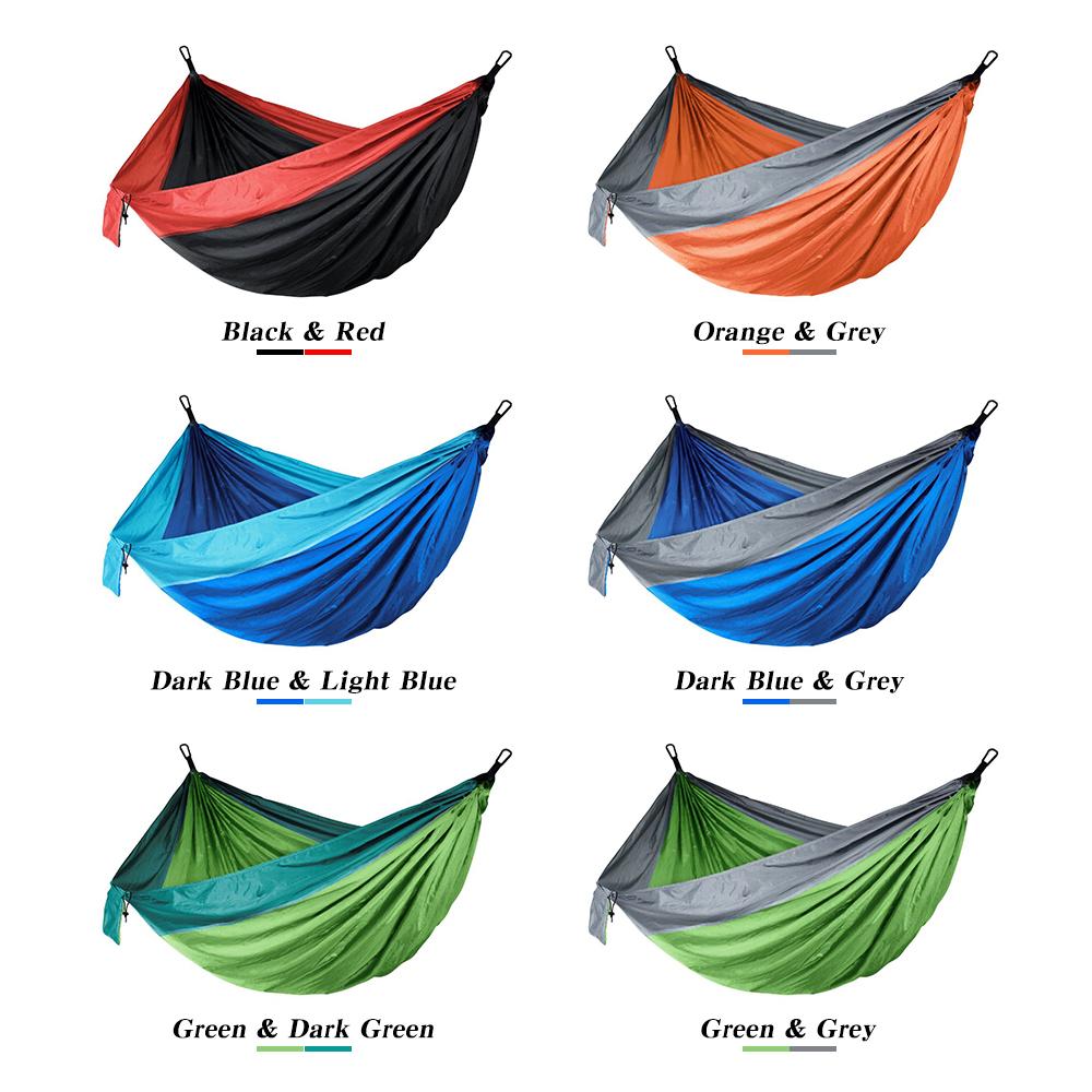 Camping Dvojitá houpací síť (jako celek) pro 2 osoby Přenosná venkovní houpací síť pro turistiku S batohem na zádech Cestování