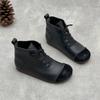 Autumn and winter new cowhide short boots literary and retro style soft leather soft bottom velvet warm leather Martin boots