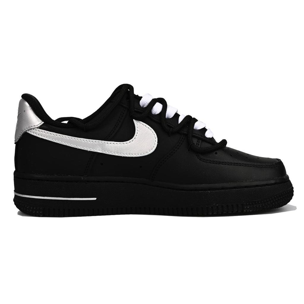 Nike Air Force 1 Scarpe da Skateboard Basse Antiscivolo Resistenti all'Abrasione Donna Argento Nero DD8959-001(Team33- )