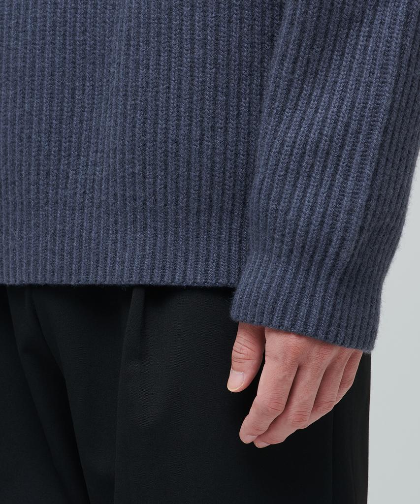 MUSINSA STANDARD Lambswool Ribbed Turtleneck Knit [Midnight Blue]