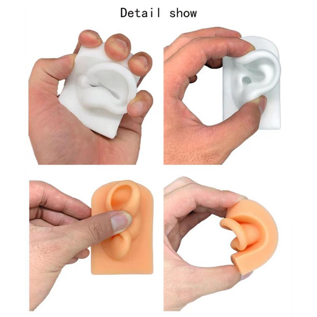 Silicone Ear Model for Piercing Practice and Jewelry Display Realistic Left and Right Human Ear Simulation Ears Replicas
