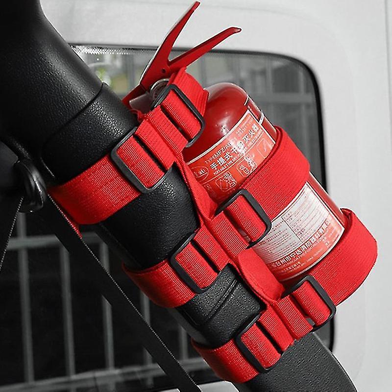 Adjustable Extinguisher Mount Strap Oxford Cloth Car Roll Bar Fire Extinguisher Holder Belt For Jeep Wrangler Tj Jk Jl 1997-2018