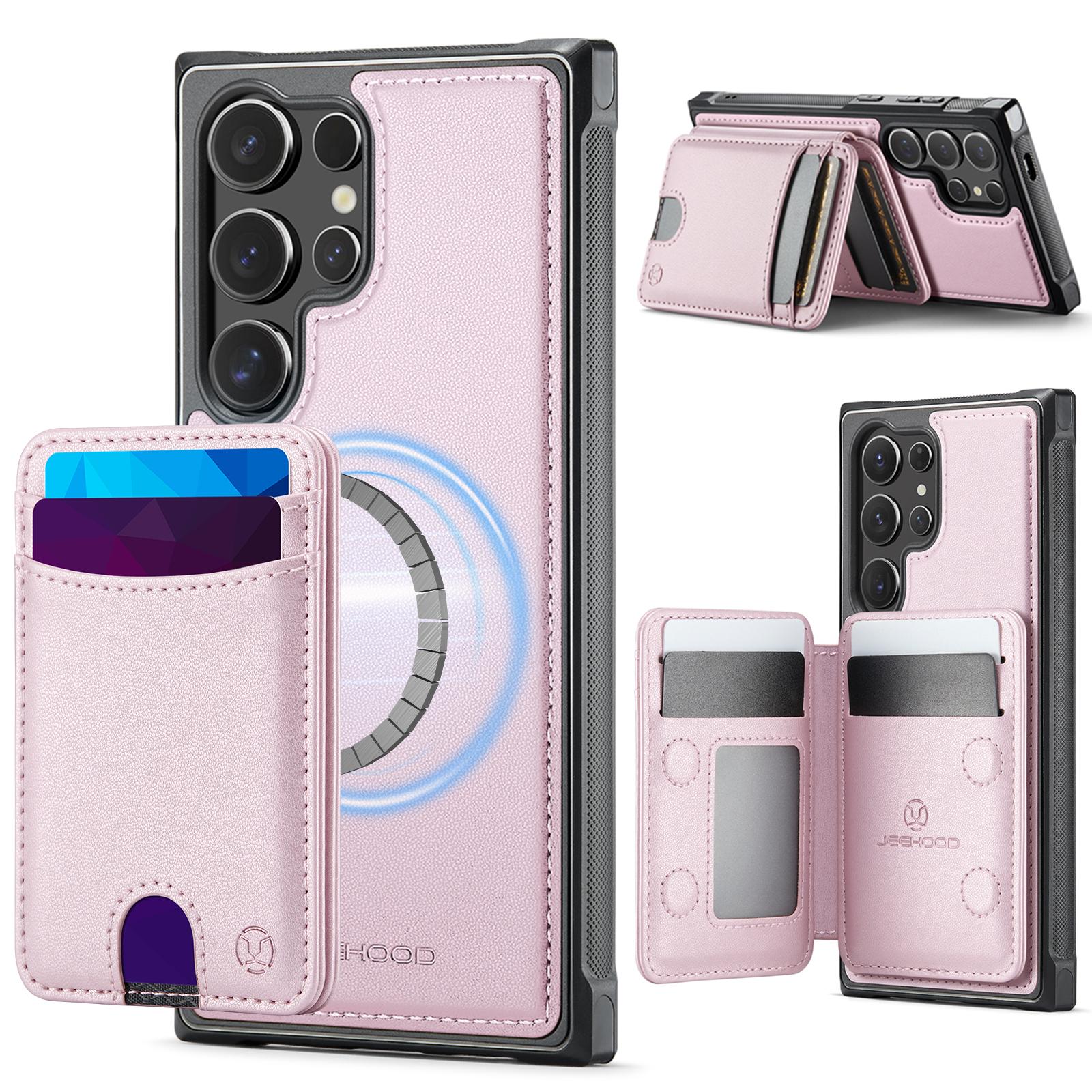 

JEEHOOD-J10 2-in-1 Removable Wallet Premium PU Leather Case Card Holder Phone Cover For Samsung Galaxy S26 Ultra S25 S24 Plus FE Protector Skins For Samsung Galaxy S24FE світло-рожевий колір