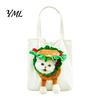 Atmungsaktive Haustier-Tragetasche mit Kopföffnung, Plüsch-Löwe, Kaninchen, Schwein, Katze Design Tote, Canvas-Einkaufstasche für kleine Katzen und Hunde