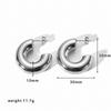 2026 New Geometric Simple Minimalist Round Gold Color Silver Color Thick Metal Hoop Earrings for Women Fashion Jewelry Wholesal