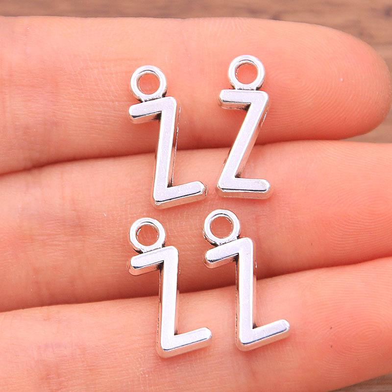 Zinc Alloy Alphabet Charms: 2 Colors, 26 Letter Pendants for Jewelry, Handbag, and Mobile Phone Accessories