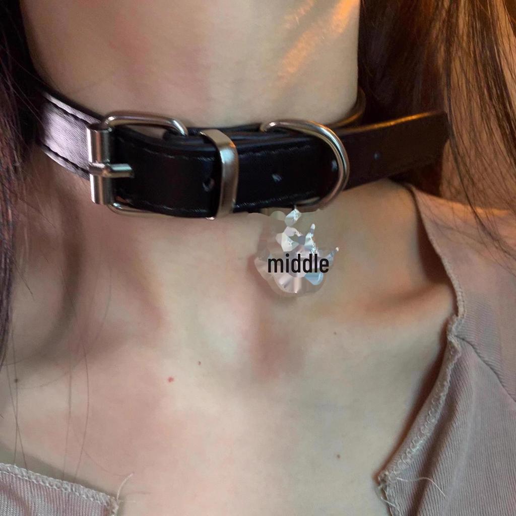 Y2K Black & White Dog Bone Choker Necklace - Cute, Cool, Sweet Girl Style Accessory