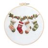 1set Christmas embroidery kit, Christmas stocking material kit, suitable for beginners, DIY embroidery craft material kit,