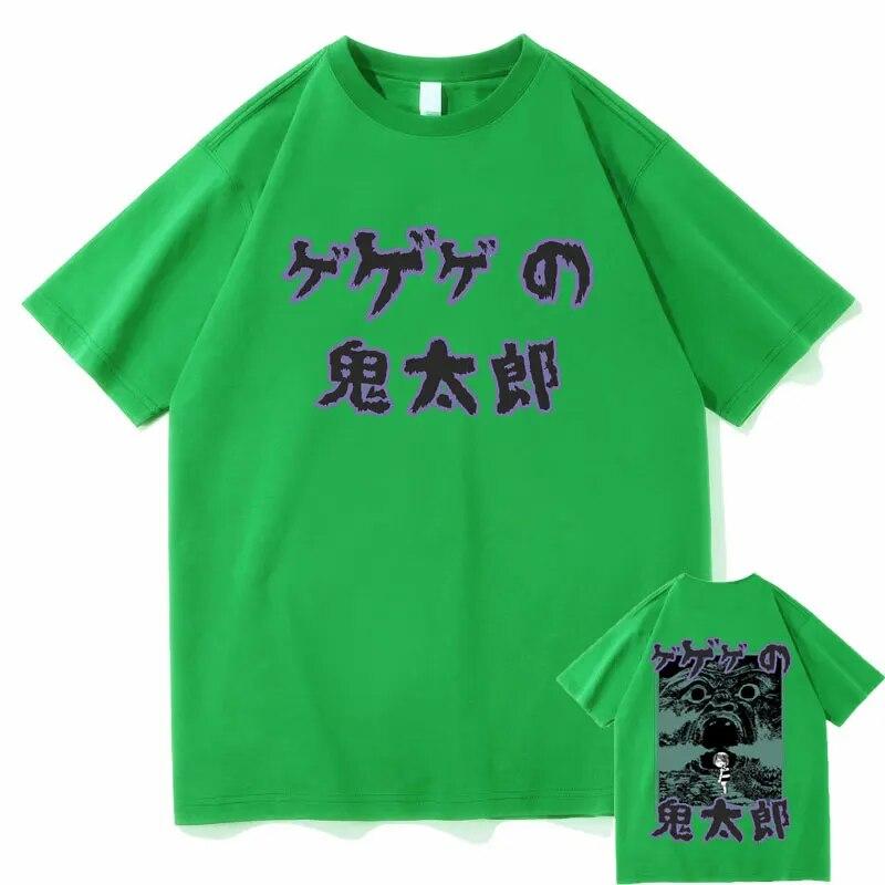 Japanese Anime Gegege No Kitaro Graphic T-shirt Unisex Vintage T Shirts Unisex Women Manga Casual Tees Unisex 100% Pure Cotton Tshirt
