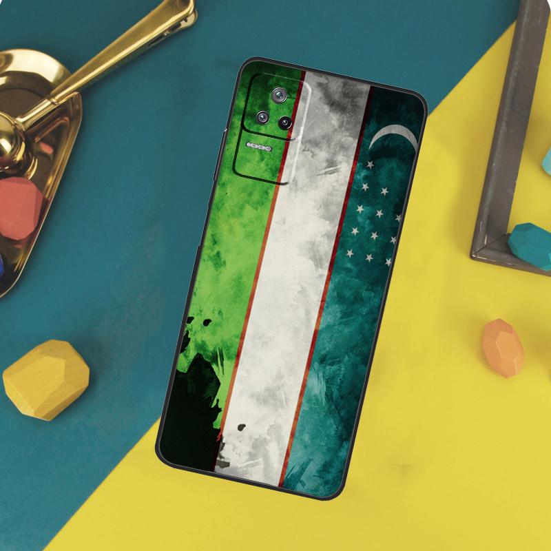 Uzbekistan Flag Coat Of Arms Case For Xiaomi 13T 11T 12T 14T Pro 13 14 15 Ultra POCO X7 Pro X3 X5 X6 F5 F6 M6 Pro Funda