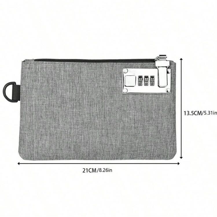 

Lockable Money Bag Coin Purse for Cash Passports Credit Cards Storage Cash Bag сірий колір