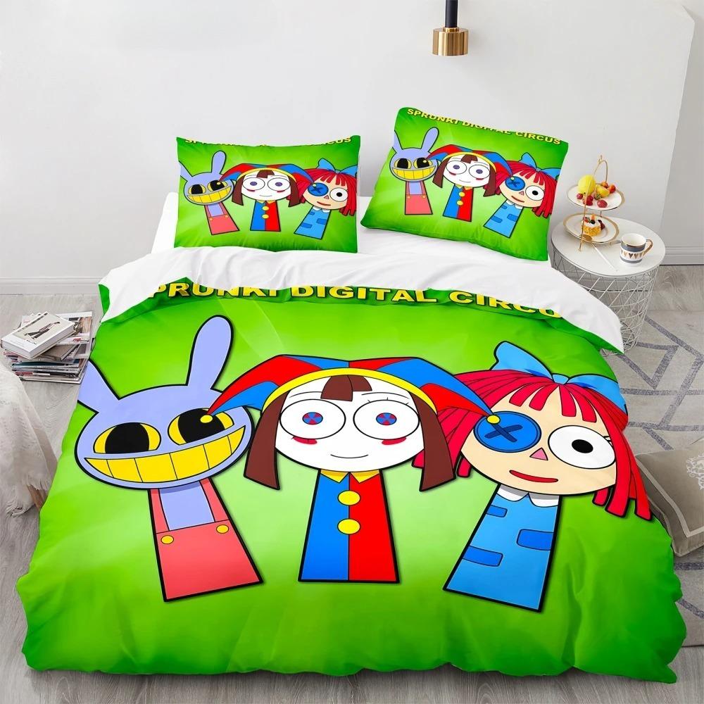 Music Game Sprunki 3D Print Cartoon Bedding Set Soft Comforter Cover Pillowcase Duvet Cover Set Bedclothes for Kids Adults Gift