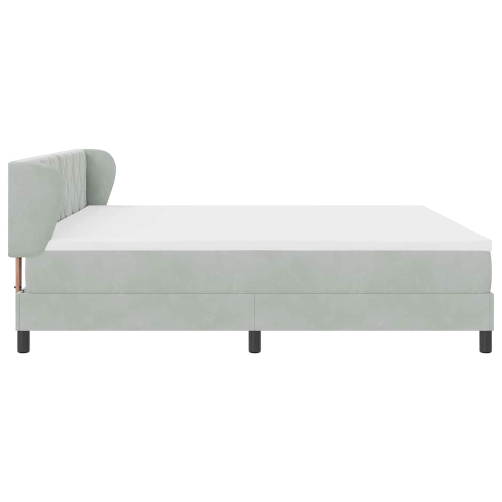 Boxspring Bed with Headboard Light Gray 200 X 200 Cm Velvet