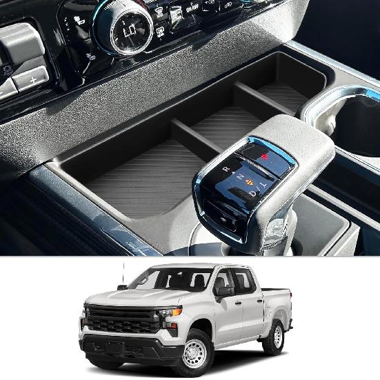 CDEFG for 2023 2024 2025 Chevy Silverado GMC Sierra Lower Console Organizer, Silverado Sierra 1500 Accessories Center Console Organizer Glove Box