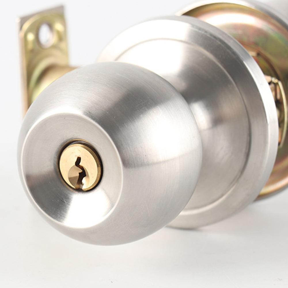 Ensemble de serrure tubulaire en acier inoxydable Installation facile Poignée de porte à boule Poignée de porte Ensemble de serrure de porte Chambre à coucher