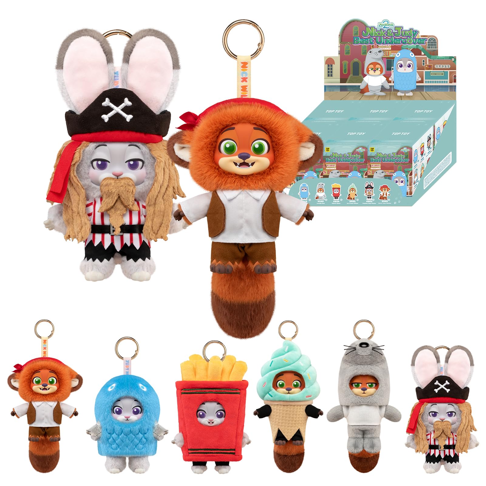 TOP TOY Серия плюшевых игрушек Disney Зверополис Коробка Гачапон Сюрприз-бокс Пластик Премиум Мягкий винил День рождения Персонаж Диснея Рождественские подарки «Лучшая маскировка»