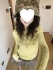 Keren Cotton Modal, Spice Girl Lemon Yellow Long-sleeved T-shirt Women's Design Slim-fit Bottoming Shirt Top
