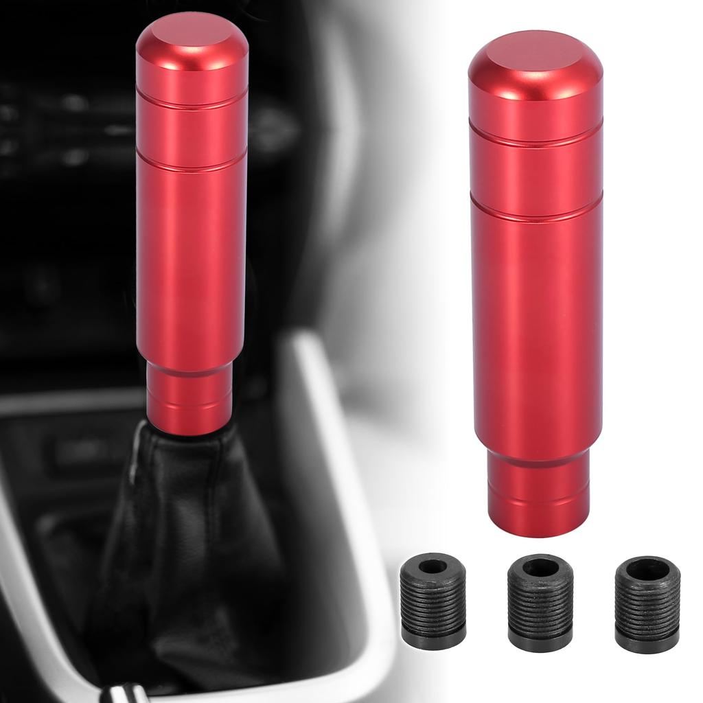 X AUTOHAUX Shift Knob Gear Shift Manual Transmission Stick Shift Knob Set Metal Universal 13cm Car Red