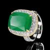 Jewelry Ring Simulation Red Corundum Emerald Zircon Women'S High-End Light Luxury Retro Jewelry
