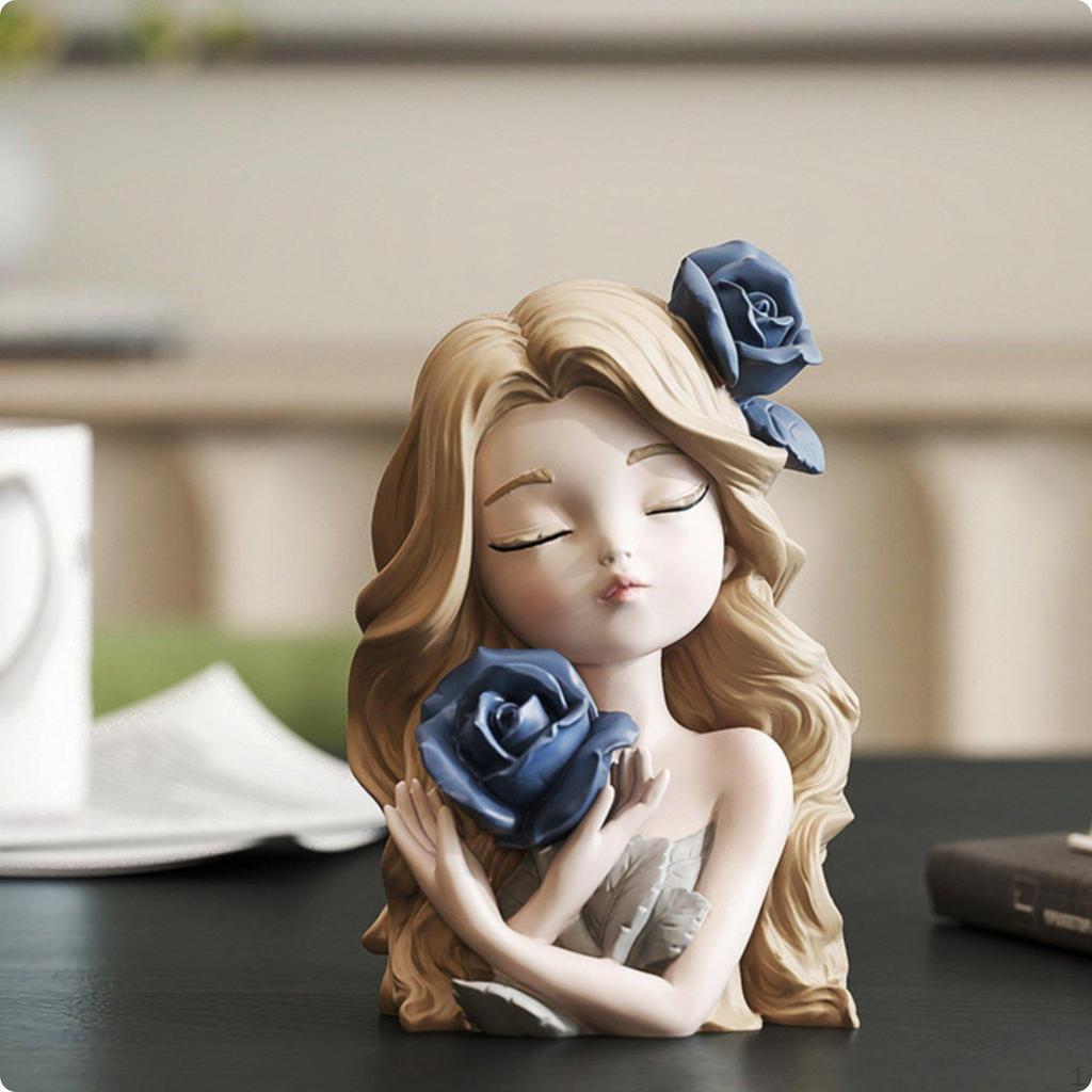 Girl Piggy Bank Gift Idea Female Figurine Premium Look Statue Box for Girls Friends,
