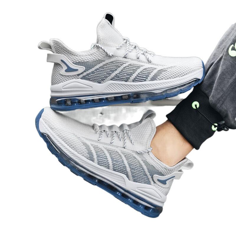 Full palm air cushion men's shoes spring fly-woven mesh breathable sports running casual large size 4748 shock-absorbing running shoes women 46