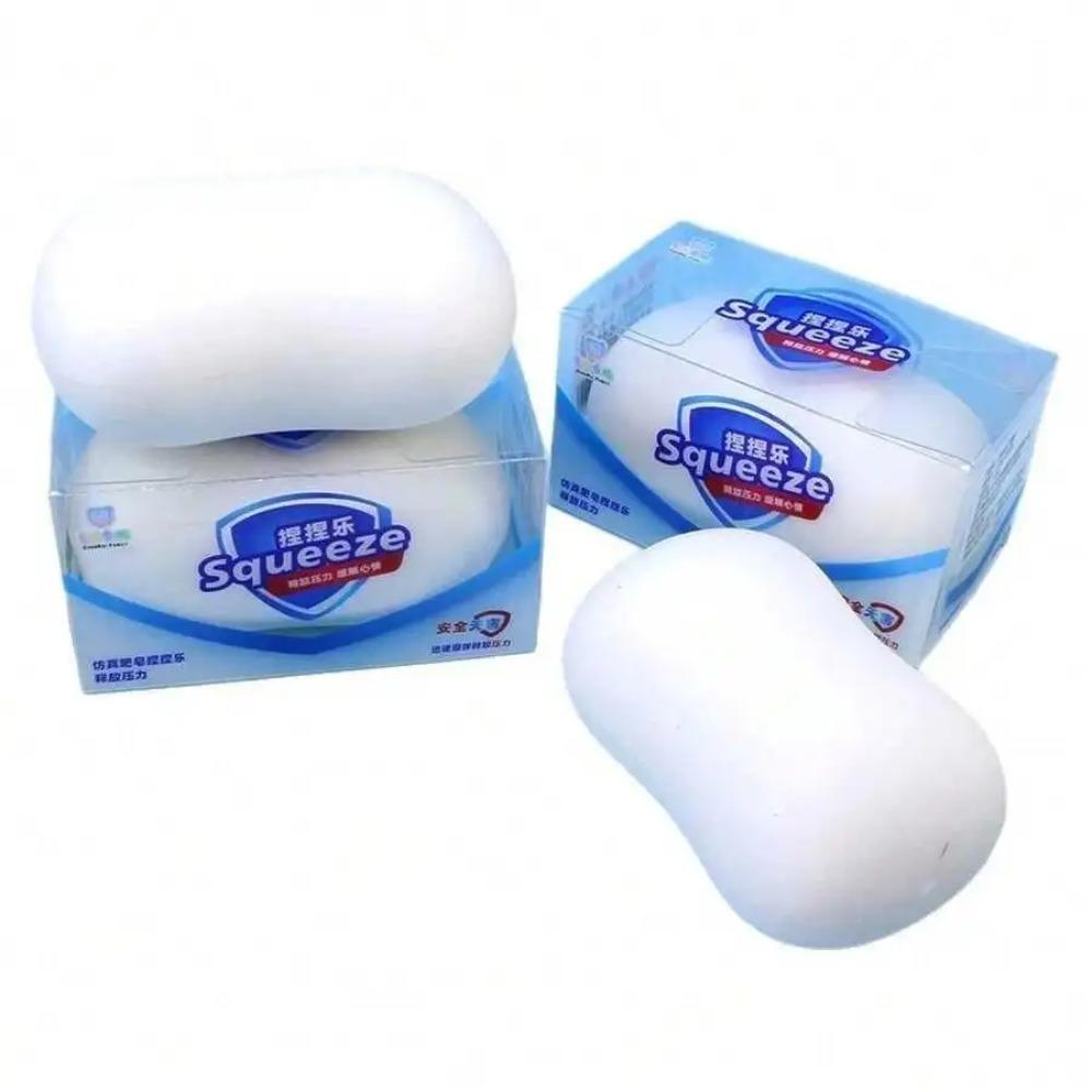 Squishy Soap Stress Relief Sensory Fidget Toys Squishy Soft Simulated Soap Squeeze Toy Anti-Stress Slow Rebound Squeeze Pinch
