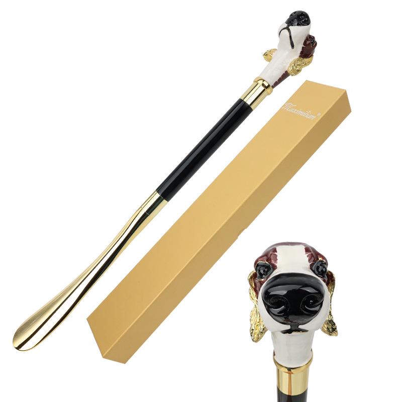 Maximilian Luxury Shoehorn with Metal and Wood Handle for Home or Hotel Use