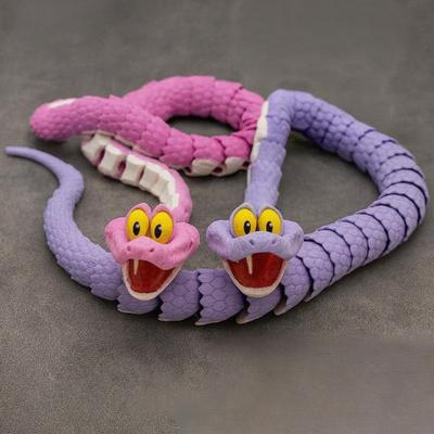 3D Printed Snake Toy Flexible Articulated Snake Model Ornament Collectible Anime Figures Fidget Toy for Kids Fans