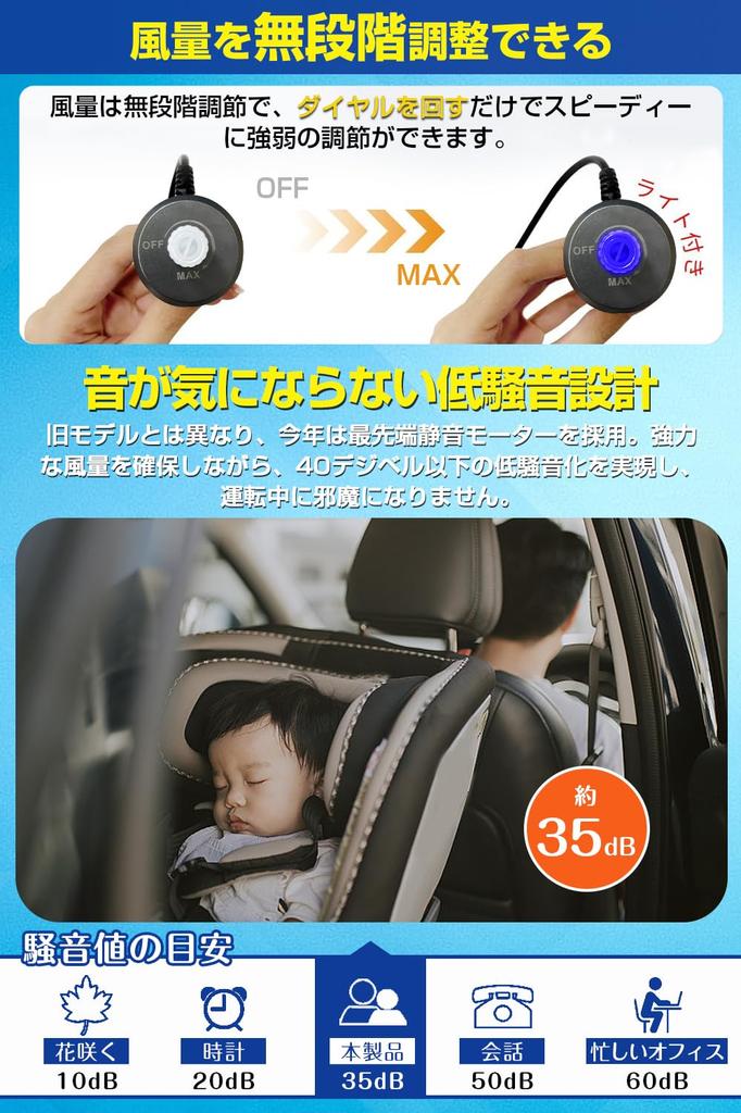 Cool Seat, Car Seat with Enhanced Airflow Vibration Function, Stepless Air Flow Adjustment, Summer