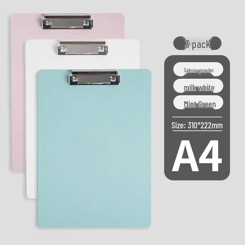 A4 Hardboard Writing Pad Clipboard with Paper Clip - Office Supplies