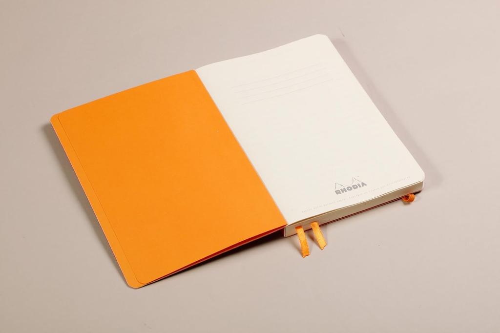Rhodia Rhodiarama Goal Book Notebook, A5, Dotted Grid, 240 Pages, Italian Leather Cover, Rose Smoke, CF117803