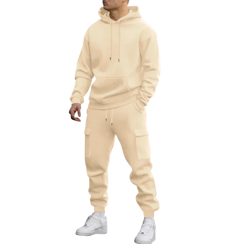 Men's Sweatshirt Suit Men's Solid Color Casual Sports Suit Sweatshirt Suit