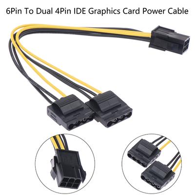 6pin To Dual 4pin Ide Video Card Adaptér napájecího kabelu Grafická karta Konektor napájecího kabelu