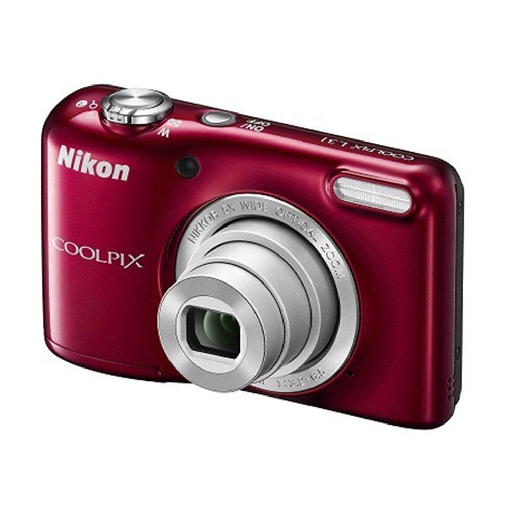 Nikon COOLPIX L31 Digitalkamera, Rot - 16,14 MP, 5-facher optischer Zoom, Betrieb mit AA-Batterien, HD 720p Video