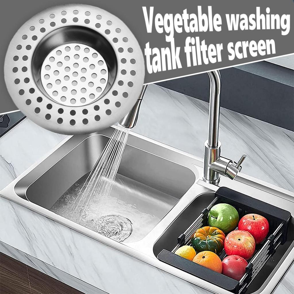 2-Piece Stainless Steel Sink Strainer & Floor Drain Set – 7.5cm Hair Catcher and Stopper for Kitchen, Bathtub, and Shower