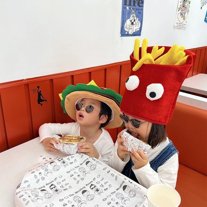 Funny French Fries Burger Hats Carnival Photography Props Party Hats Cosplay Costumes Headdress Accessories Show